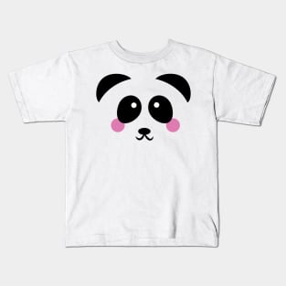 Happy Panda Bear Face Kawaii Kids T-Shirt